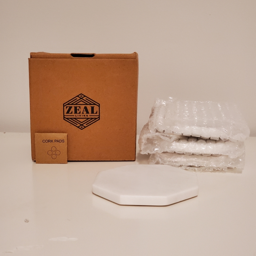 Zeal Living Beautiful Marble Geo Coasters